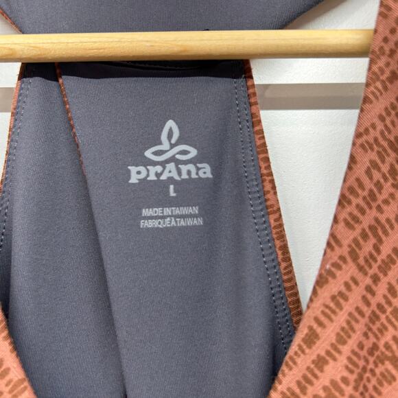 Prana Neutral Brown Racerback Cut Out Asymmetrical Midi Saxon Dress Large Sporty - Picture 7 of 8